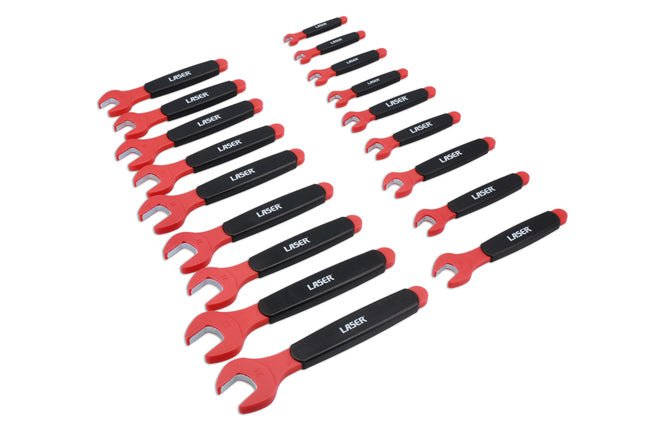 Laser Tools 8558 Insulated Open Ended Spanner Set 18pc Laser Tools