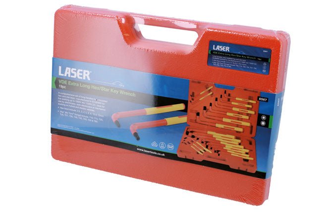 Laser Tools 8567 VDE Extra Long Hex/Star Key Wrench 19pc Laser Tools
