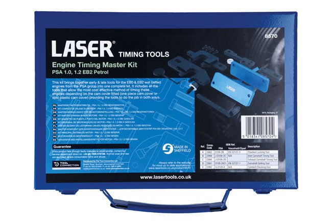 Laser Tools 8570 Engine Timing Master Kit â€“ for PSA 1.0, 1.2 EB2 Petrol Laser Tools