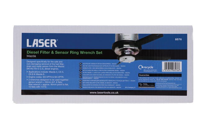 Laser Tools 8576 Diesel Filter & Sensor Ring Wrench Set â€“ for Mazda Laser Tools