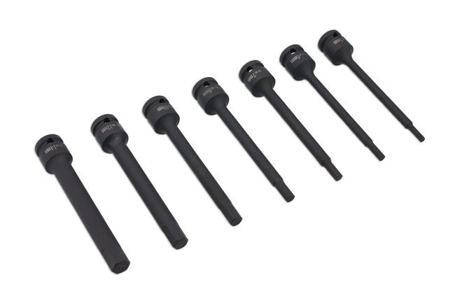 Laser Tools 8580 Extra Long Impact Hex Bit Set 1/2"D 7pc Laser Tools