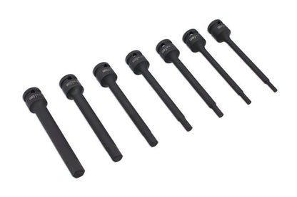 Laser Tools 8580 Extra Long Impact Hex Bit Set 1/2"D 7pc Laser Tools