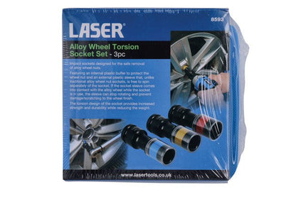 Laser Tools 8593 Alloy Wheel Torsion Socket Set 3pc Laser Tools