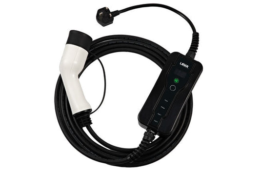 Laser Tools 8628 EV Charging Cable - Type 2 Female to UK 3 Pin Plug 13A Single Phase Laser Tools