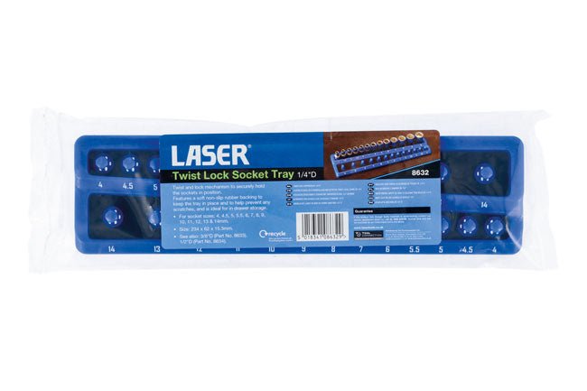Laser Tools 8632 Twist Lock Socket Tray 1/4"D Laser Tools