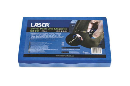 Laser Tools 8648 Swivel Palm Grip Magnetic Bit Set 25pc Laser Tools