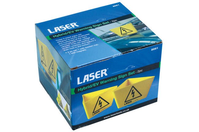 Laser Tools 8661 Hybrid /EV Warning Sign 2pc Set Laser Tools