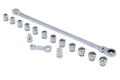 Laser Tools 8662 Extra Long Flexible Ratchet Wrench/Socket Set 16pc Laser Tools