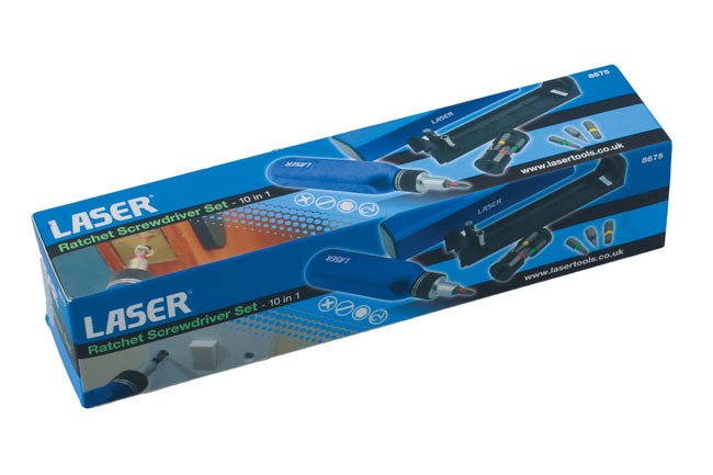 Laser Tools 8675 Ratchet Screwdriver Set 10-in-1 Laser Tools