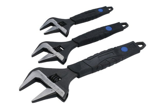 Laser Tools 8676 Wide Mouth Adjustable Wrench Set 3pc Laser Tools