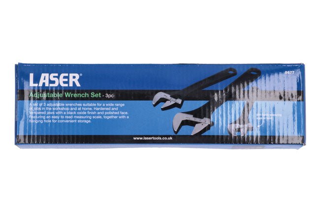Laser Tools 8677 Adjustable Wrench Set 3pc Laser Tools