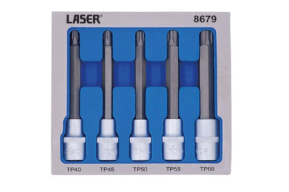 Laser Tools 8679 Long Series Torx PlusÂ® Socket Bit Set 1/2 "D 5pc Laser Tools