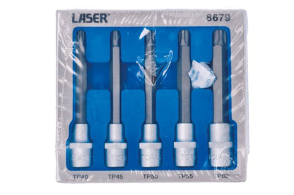 Laser Tools 8679 Long Series Torx PlusÂ® Socket Bit Set 1/2 "D 5pc Laser Tools