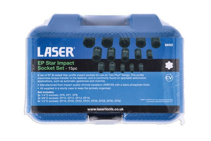 Laser Tools 8692 EP Star Impact Socket Set 15pc Laser Tools