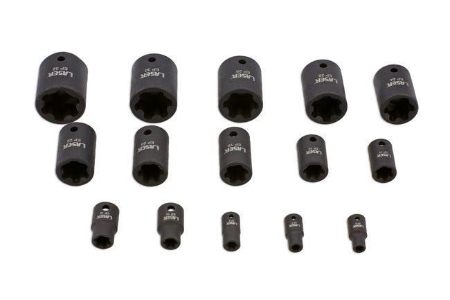 Laser Tools 8692 EP Star Impact Socket Set 15pc Laser Tools