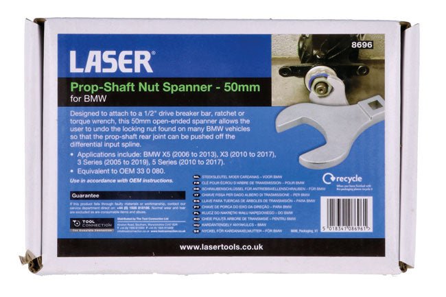 Laser Tools 8696 Prop-Shaft Nut Spanner 50mm - for BMW Laser Tools