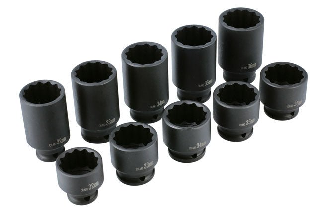 Laser Tools 8700 Impact Hub Nut Socket Set 1/2"D 10pc Laser Tools