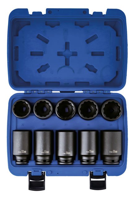 Laser Tools 8700 Impact Hub Nut Socket Set 1/2"D 10pc Laser Tools