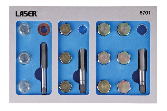 Laser Tools 8701 Oil Drain Plug Repair Kit 39pc Laser Tools