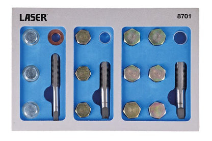 Laser Tools 8701 Oil Drain Plug Repair Kit 39pc Laser Tools