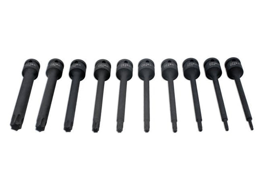 Laser Tools 8706 Extra Long Impact Star Bit Set 1/2"D 10pc Laser Tools