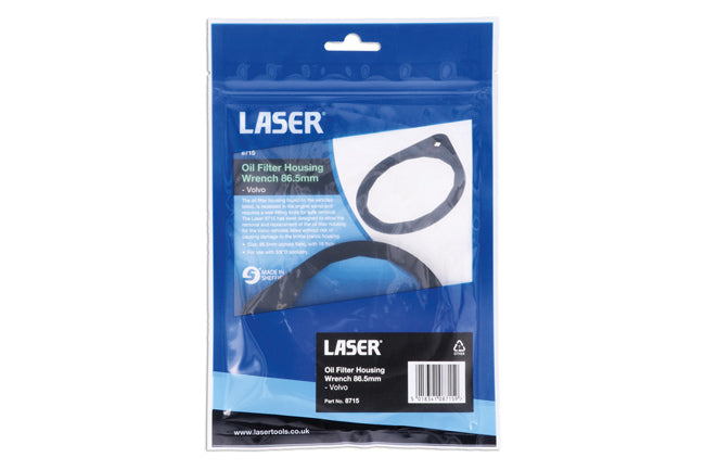 Laser Tools 8715 Oil Filter Housing Wrench 86.5mm - for Volvo Laser Tools
