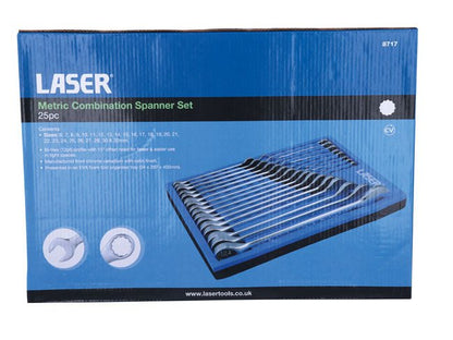Laser Tools 8717 Metric Combination Spanner Set 25pc Laser Tools