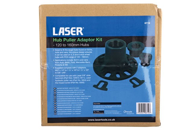 Laser Tools 8719 Hub Puller Adaptor Kit - 120mm to 160mm Hubs Laser Tools