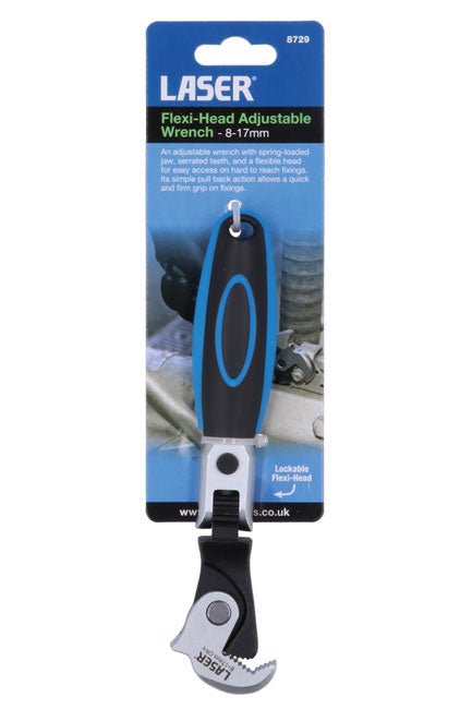 Laser Tools 8729 Flexi-Head Adjustable Wrench 8 - 17mm Laser Tools