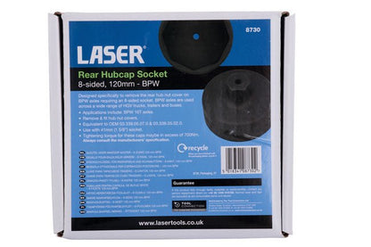 Laser Tools 8730 Rear Hubcap Socket 8-Sided 120mm BPW Laser Tools