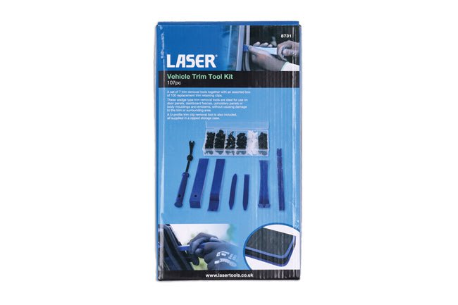 Laser Tools 8731 Vehicle Trim Tool Kit 107pc Laser Tools