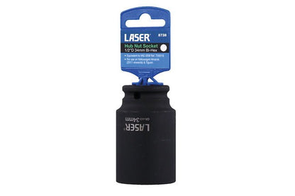 Laser Tools 8738 Hub Nut Socket 1/2"D 34mm Laser Tools