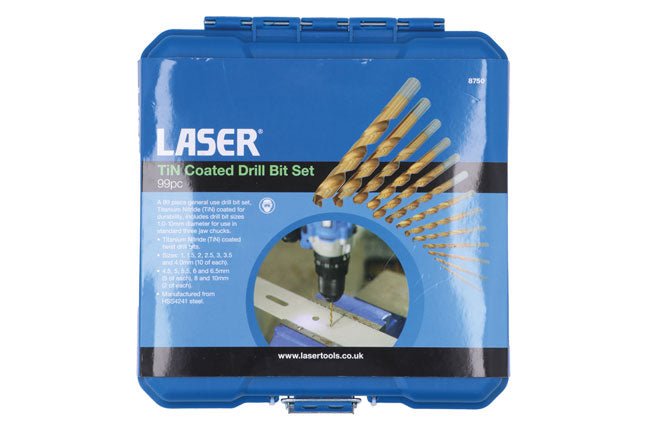 Laser Tools 8750 TiN Coated Drill Bit Set 99pc Laser Tools