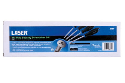 Laser Tools 8761 Tri-Wing Security Screwdriver Set 4pc Laser Tools