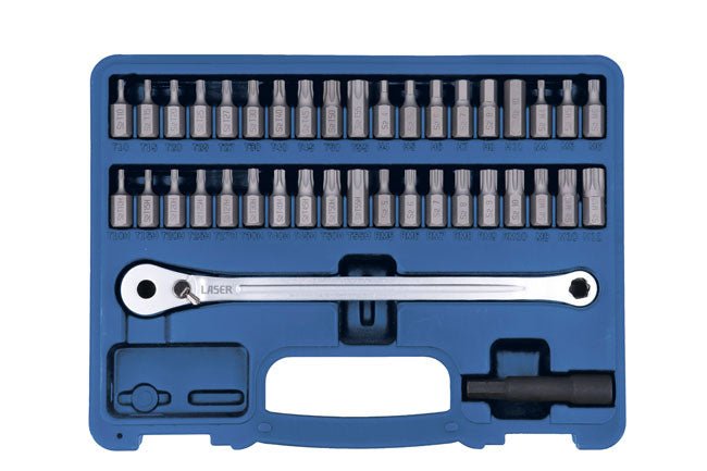 Laser Tools 8770 Low Profile Ratchet & Bit Set 40pc Laser Tools