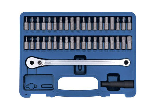 Laser Tools 8770 Low Profile Ratchet & Bit Set 40pc Laser Tools