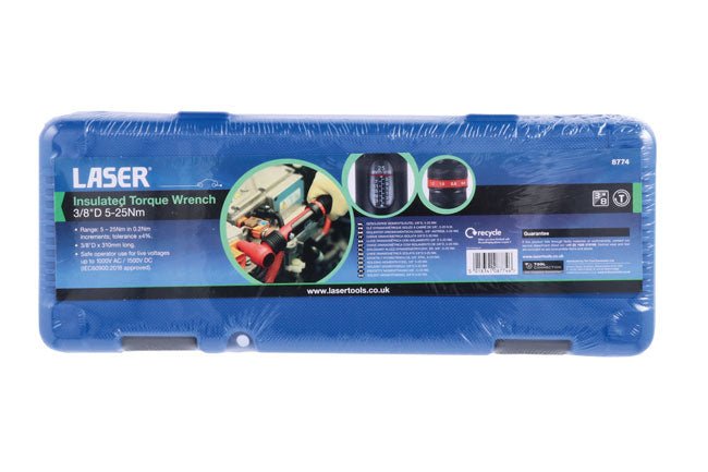 Laser Tools 8774 Insulated Torque Wrench 3/8"D 5-25Nm Laser Tools