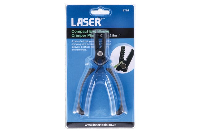 Laser Tools 8784 Compact End Sleeve Crimper Pliers - 0.25 - 2.5mmÂ² Laser Tools
