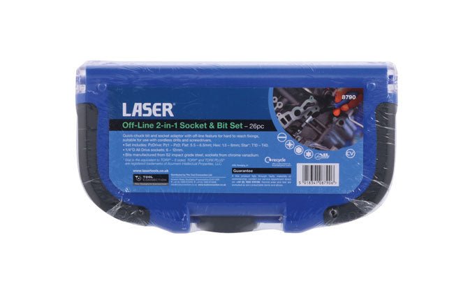 Laser Tools 8790 Off-Line 2-In-1 Socket & Bit Set 26pc Laser Tools
