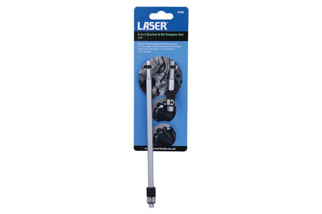 Laser Tools 8796 2-in-1 Socket & Bit Adaptor Set 2pc Laser Tools