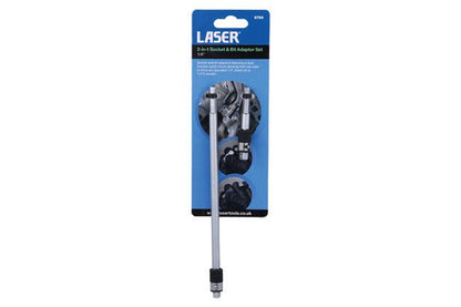 Laser Tools 8796 2-in-1 Socket & Bit Adaptor Set 2pc Laser Tools