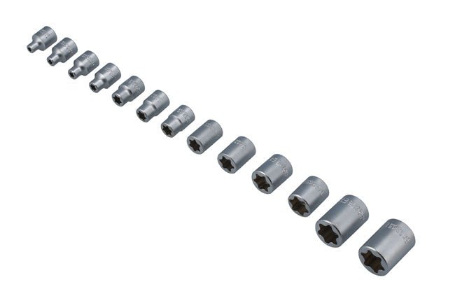 Laser Tools 8797 Flat Cut Star Socket Set 13pc Laser Tools