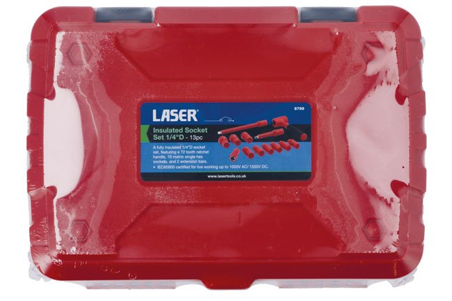 Laser Tools 8799 Insulated Socket Set 1/4"D 13pc Laser Tools