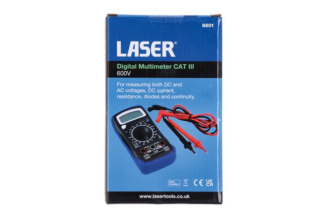 Laser Tools 8801 Digital Multimeter CAT III - 600V Laser Tools