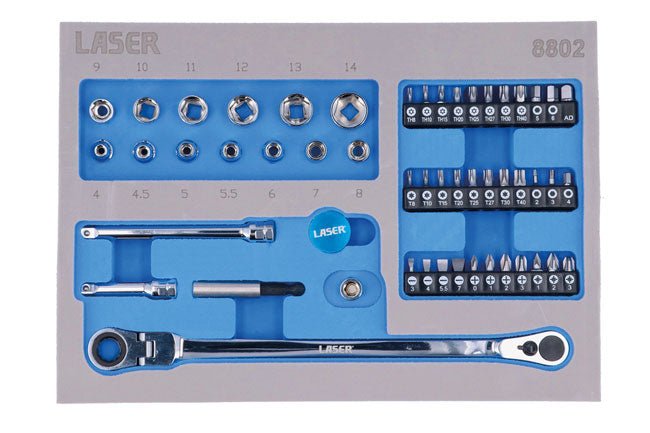 Laser Tools 8802 Low Profile Bit & Socket Set 52pc Laser Tools