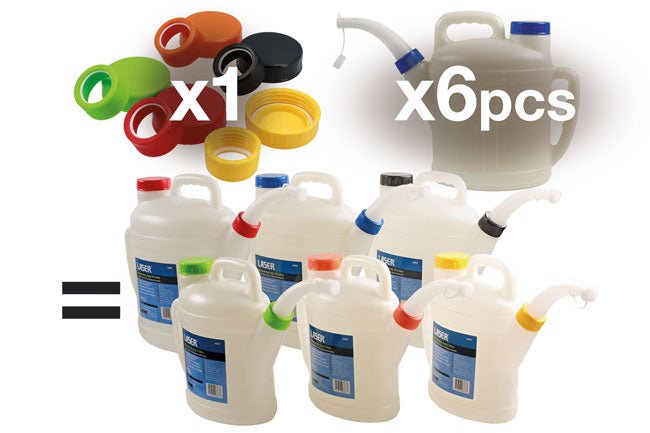 Laser Tools 8843 Colour Coded Lids & Collars - for 6867 & 6868 Laser Tools