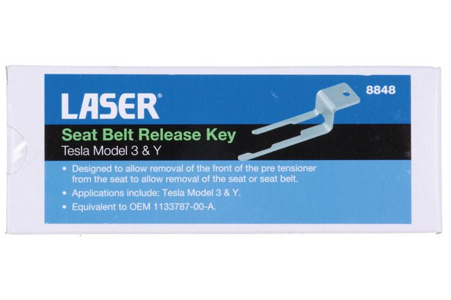 Laser Tools 8848 Seat Belt Release Key - Tesla Model 3 & Y Laser Tools