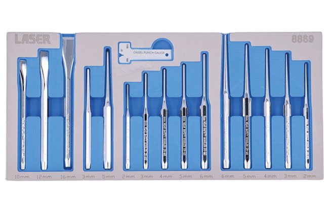 Laser Tools 8869 Punch & Chisel Set 16pc Laser Tools