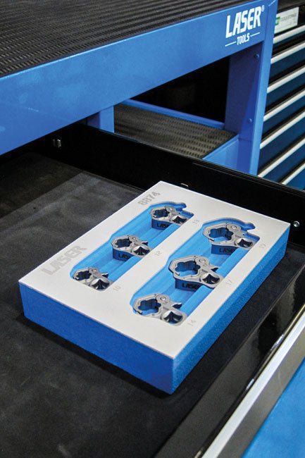 Laser Tools 8874 Ratchet Flare Nut Wrench Set 3/8"D 10mm - 19mm Laser Tools