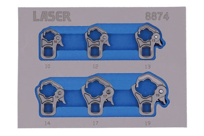 Laser Tools 8874 Ratchet Flare Nut Wrench Set 3/8"D 10mm - 19mm Laser Tools